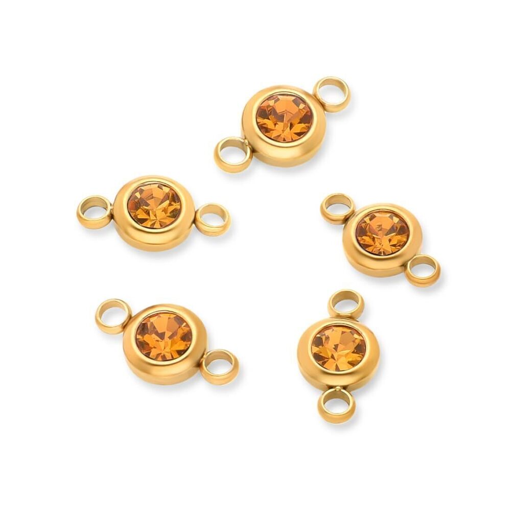 3222 20pcs Adabele Grade A 18K Yellow Gold Plated Stainless Steel November
